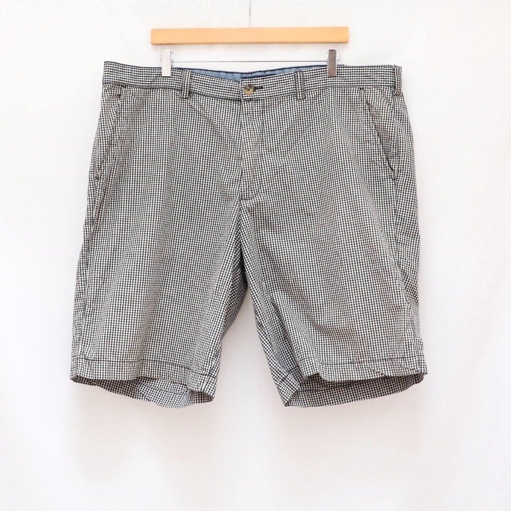 US Polo Assn men's checkered shorts plaid summer boat casual black white cotton
